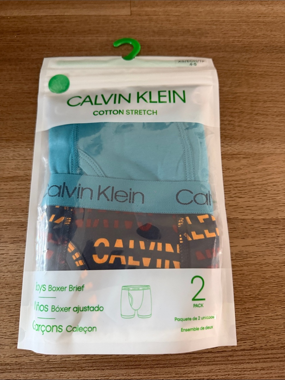 NWT Calvin Klein Boys 2-Pack Boxer Briefs size XS/S 4-5